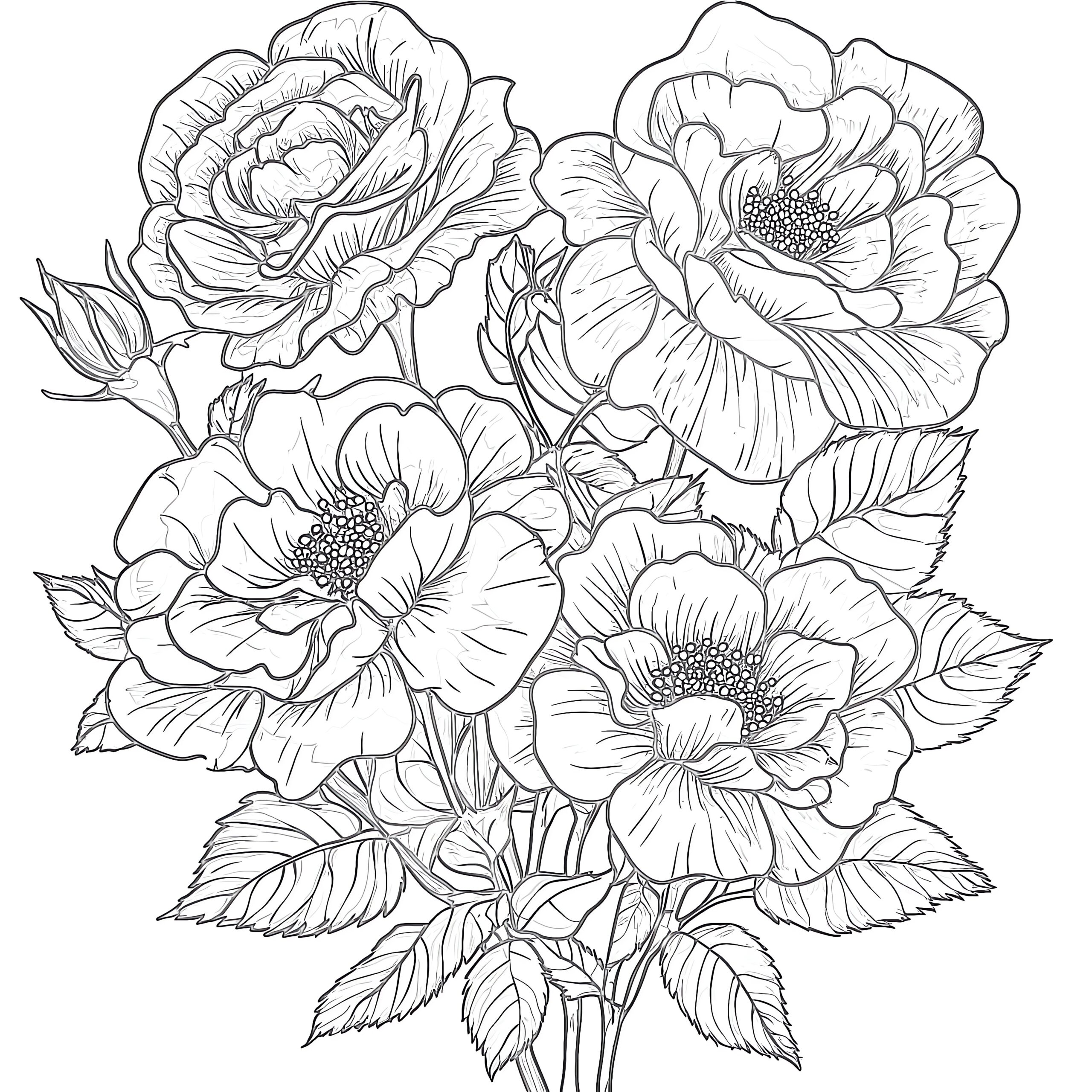 free printable flower coloring pages