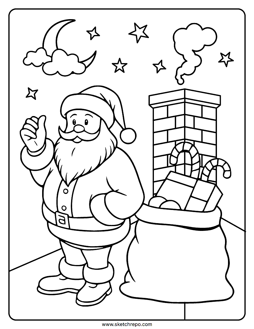 Santa Coloring Page Sketch Repo Santa Coloring Page Sketch Repo