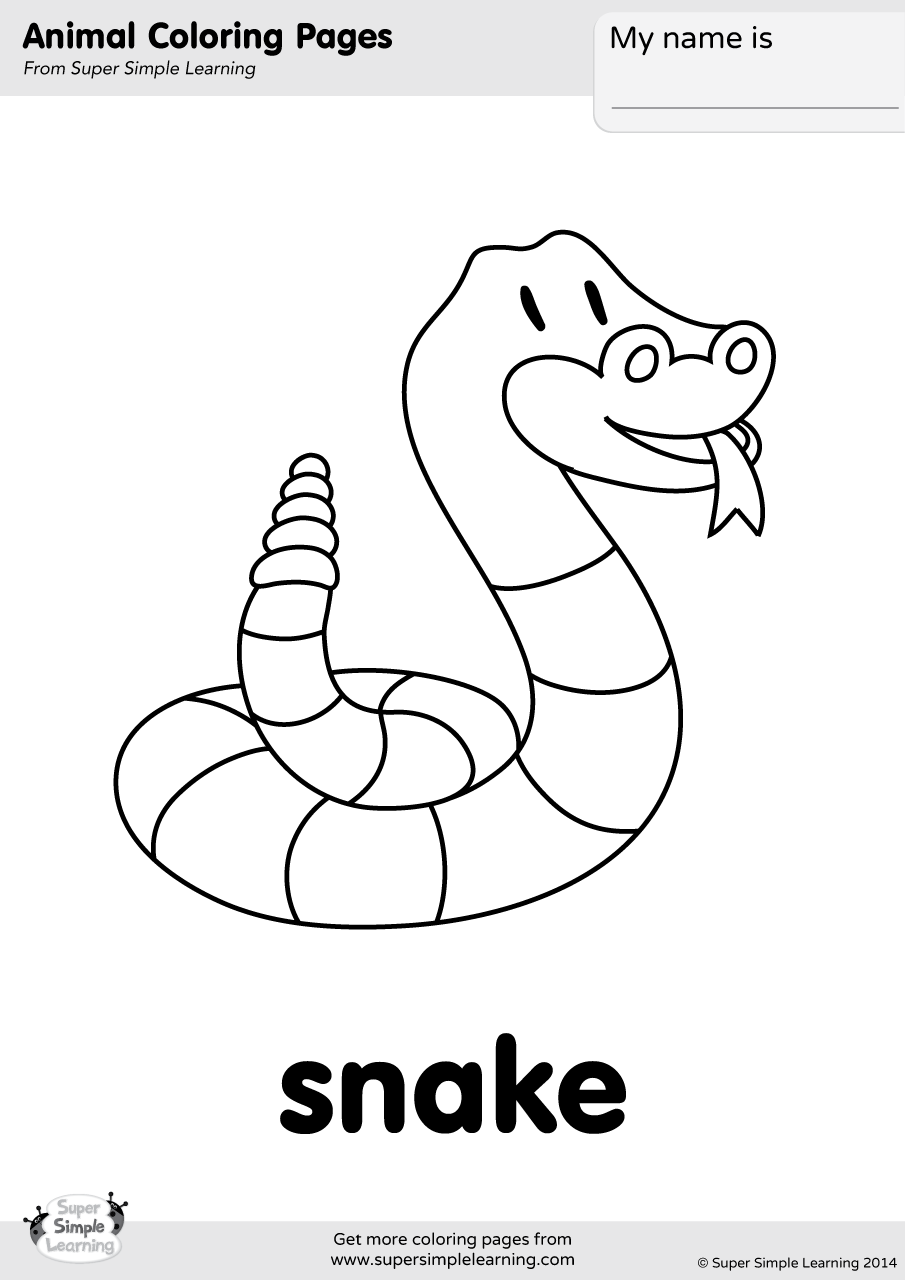 Snake Coloring Page Super Simple Snake Coloring Page Super Simple