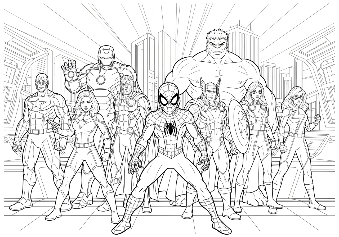 marvel printable coloring pages