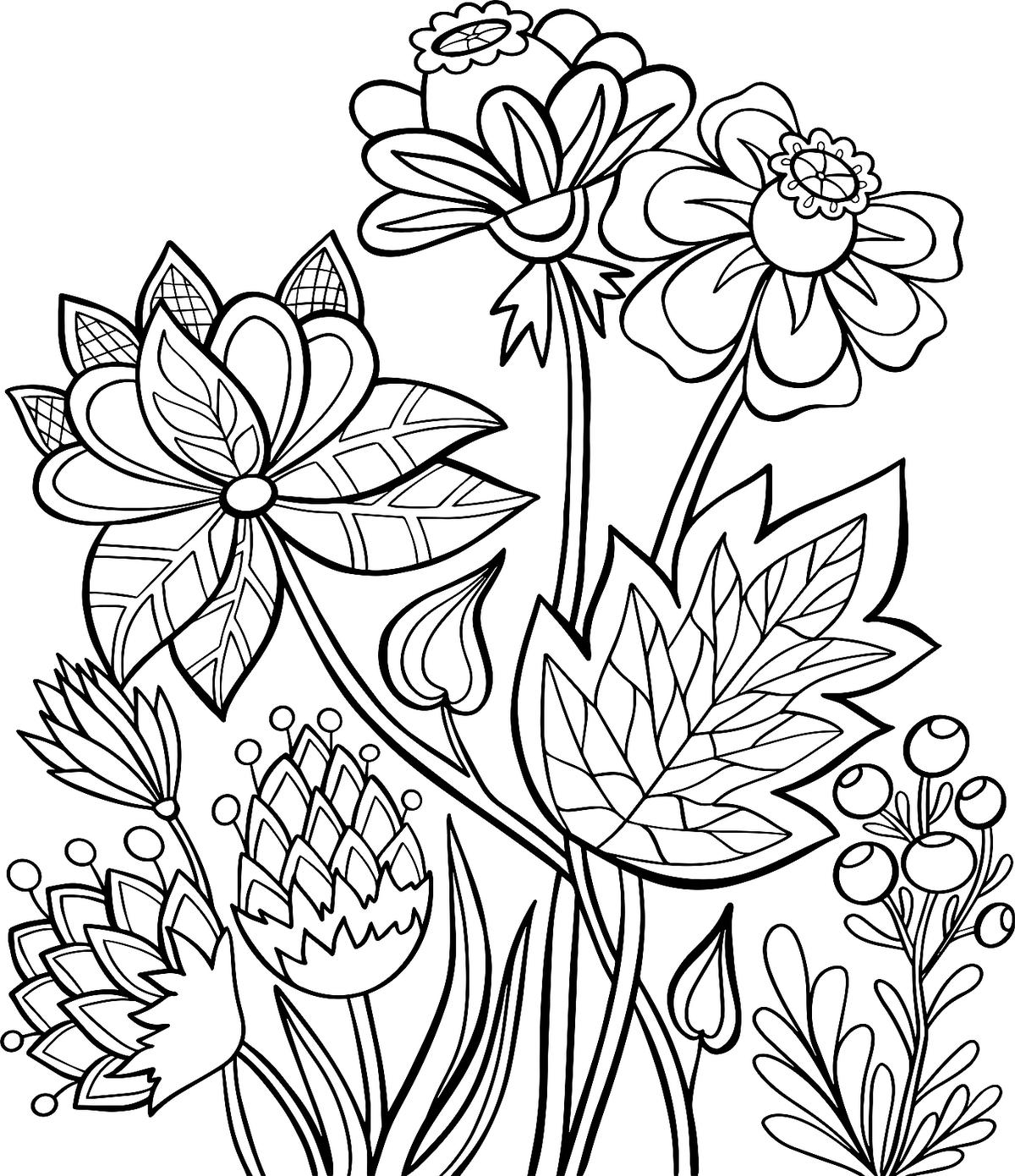 printable flowers to color