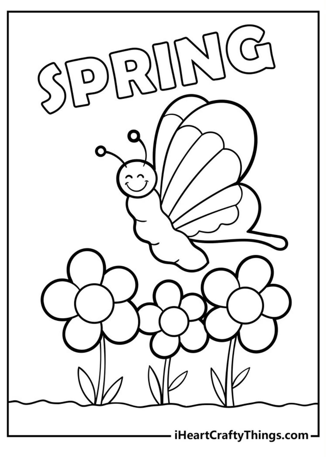 spring coloring pictures printable spring coloring pictures printable