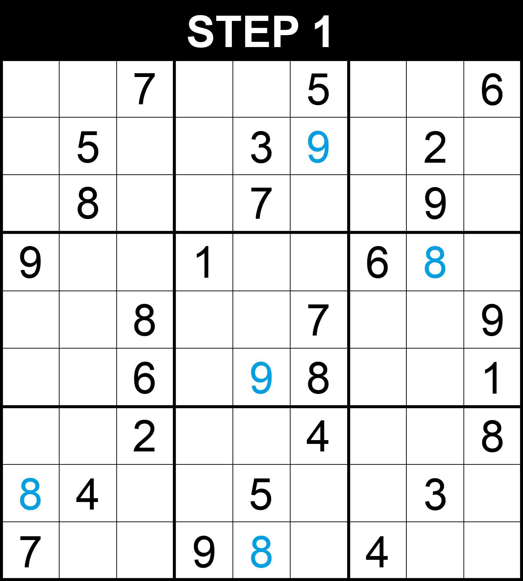 Step by Step Sudoku Solution