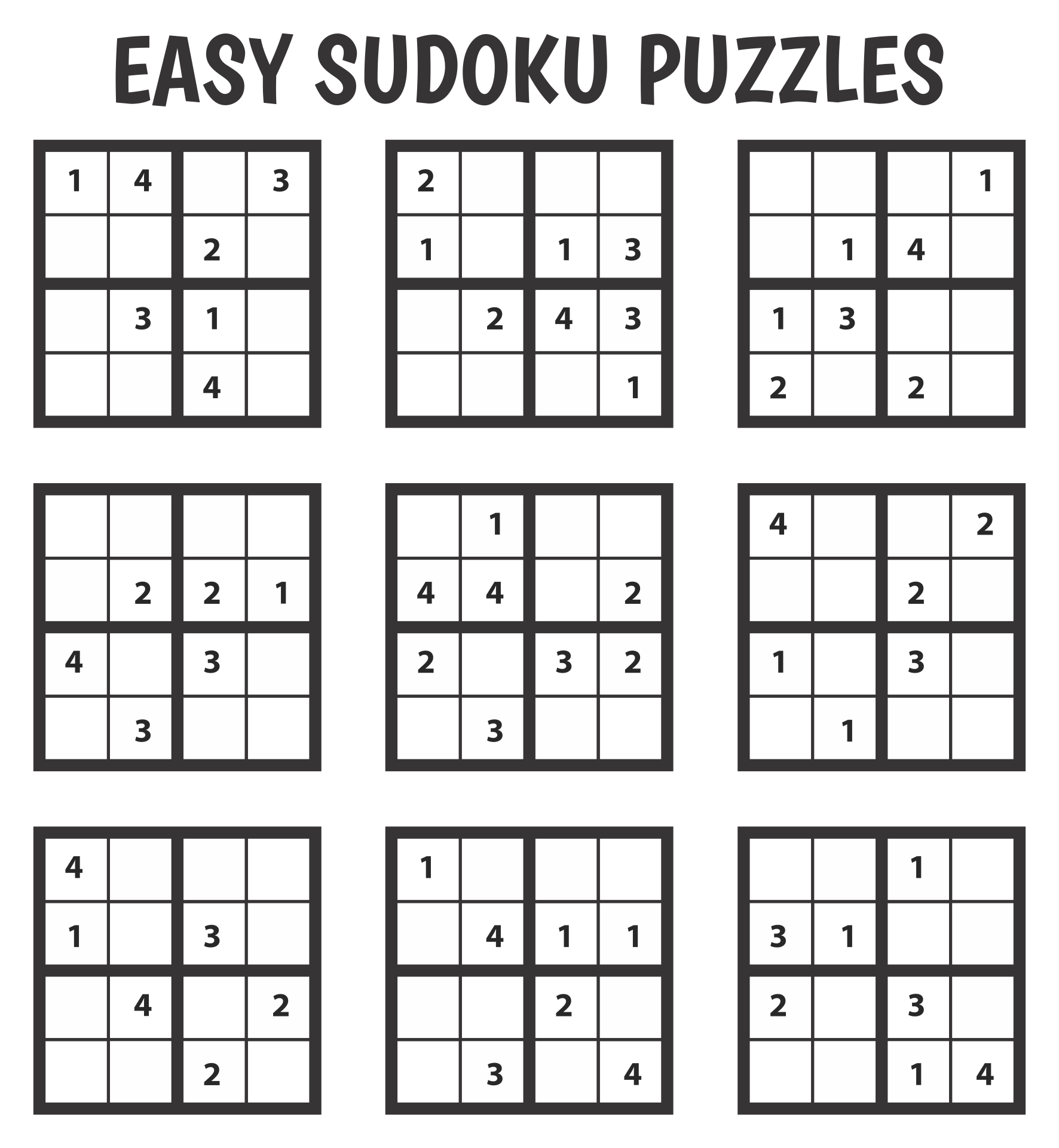 4x4 sudoku printable