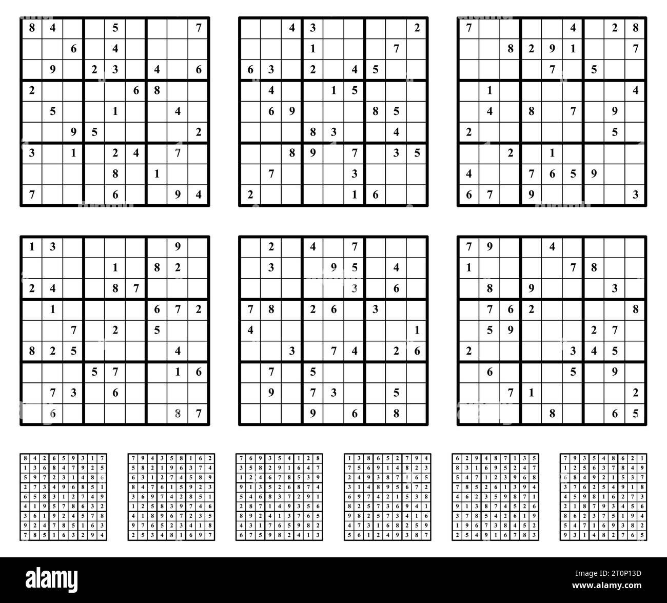 Sudoku Game Set With Answers Medium Difficulty Stock Vector Image Art Alamy