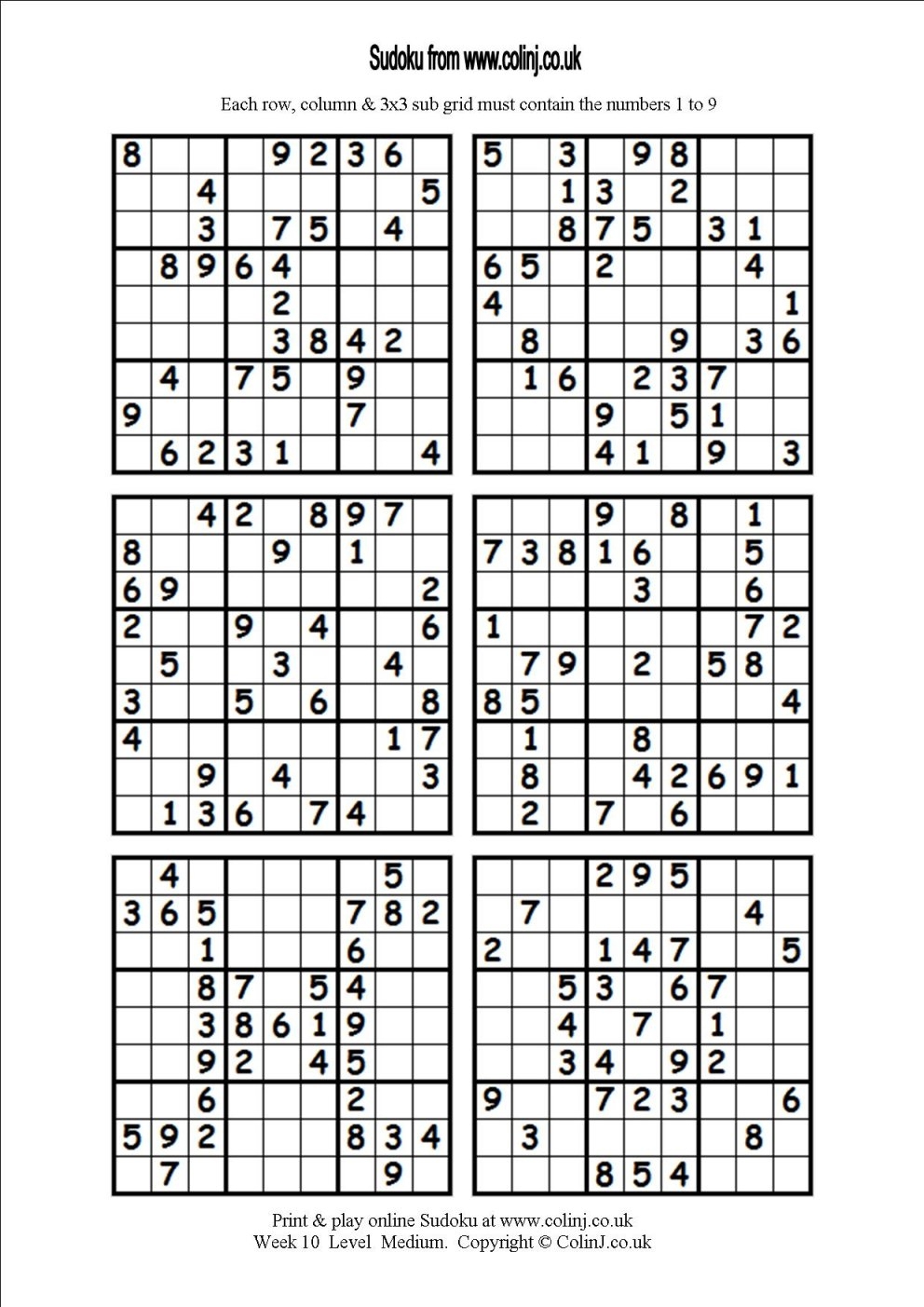 Sudoku Puzzle Free Printable Richardtoasputnene1975 s Ownd