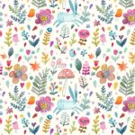 Sweet Watercolor Bunny Gift Wrap Free Printable TINSELBOX