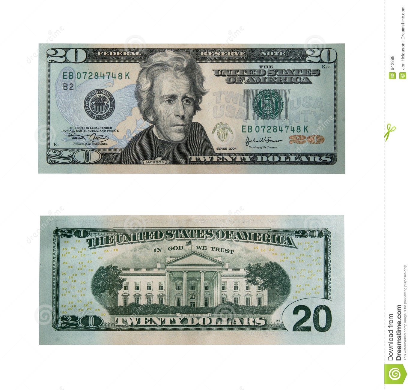 Twenty Dollars With Path 