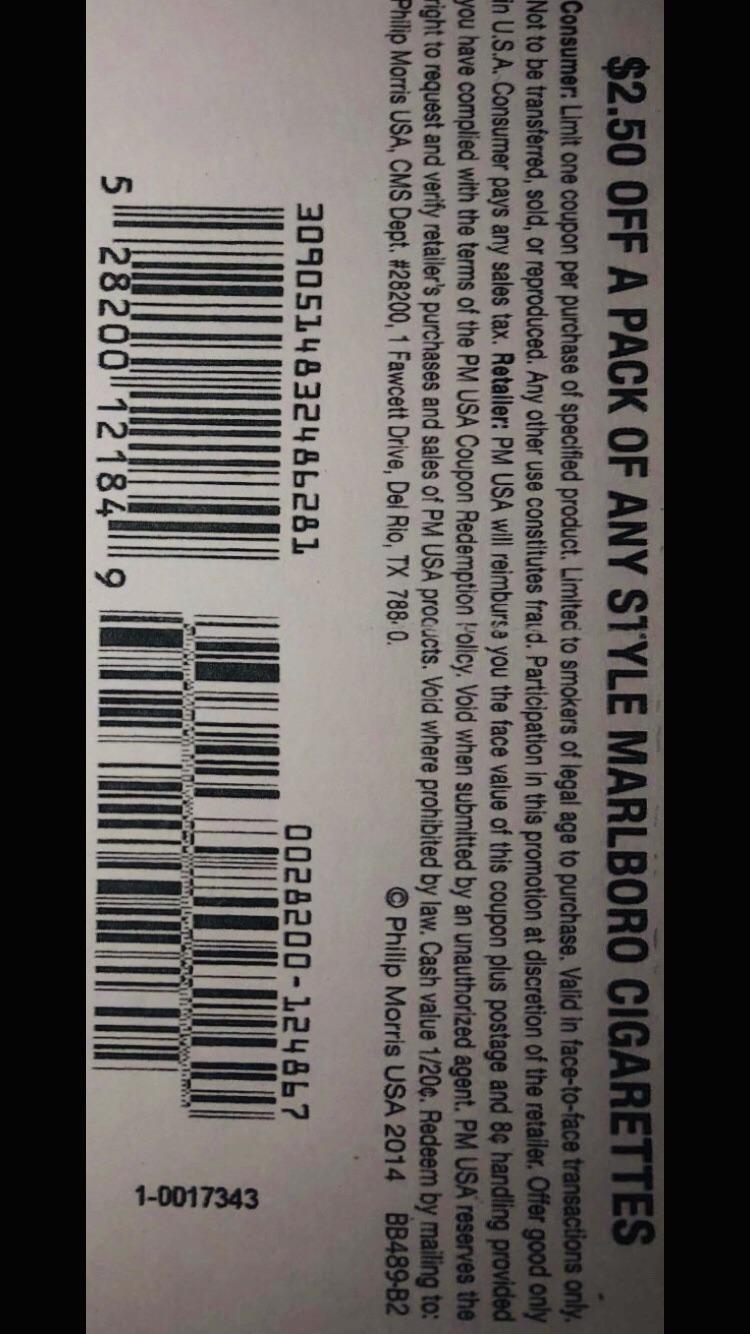 Universal 2 50 Off Coupon That Works For Any Type Of Marlboro Worksheets Library