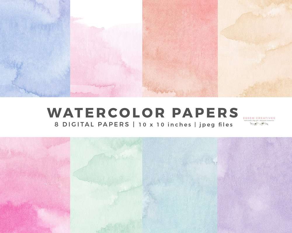 Watercolor Papers Digital Papers Watercolor Background Textures Overlays Printable Scrapbook Paper Essem Creatives Watercolor Clipart Business Branding Watercolor Papers Digital Papers Watercolor Background Textures Overlays Printable Scrapbook Paper Essem Creatives Watercolor Clipart Business Branding