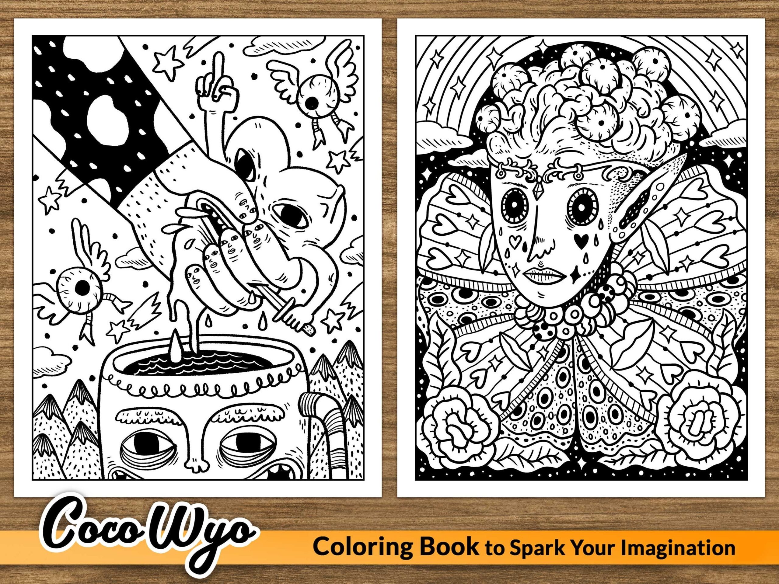 Whatever Weird And Funny Coloring Book For Relaxing By Coco Wyo Etsy