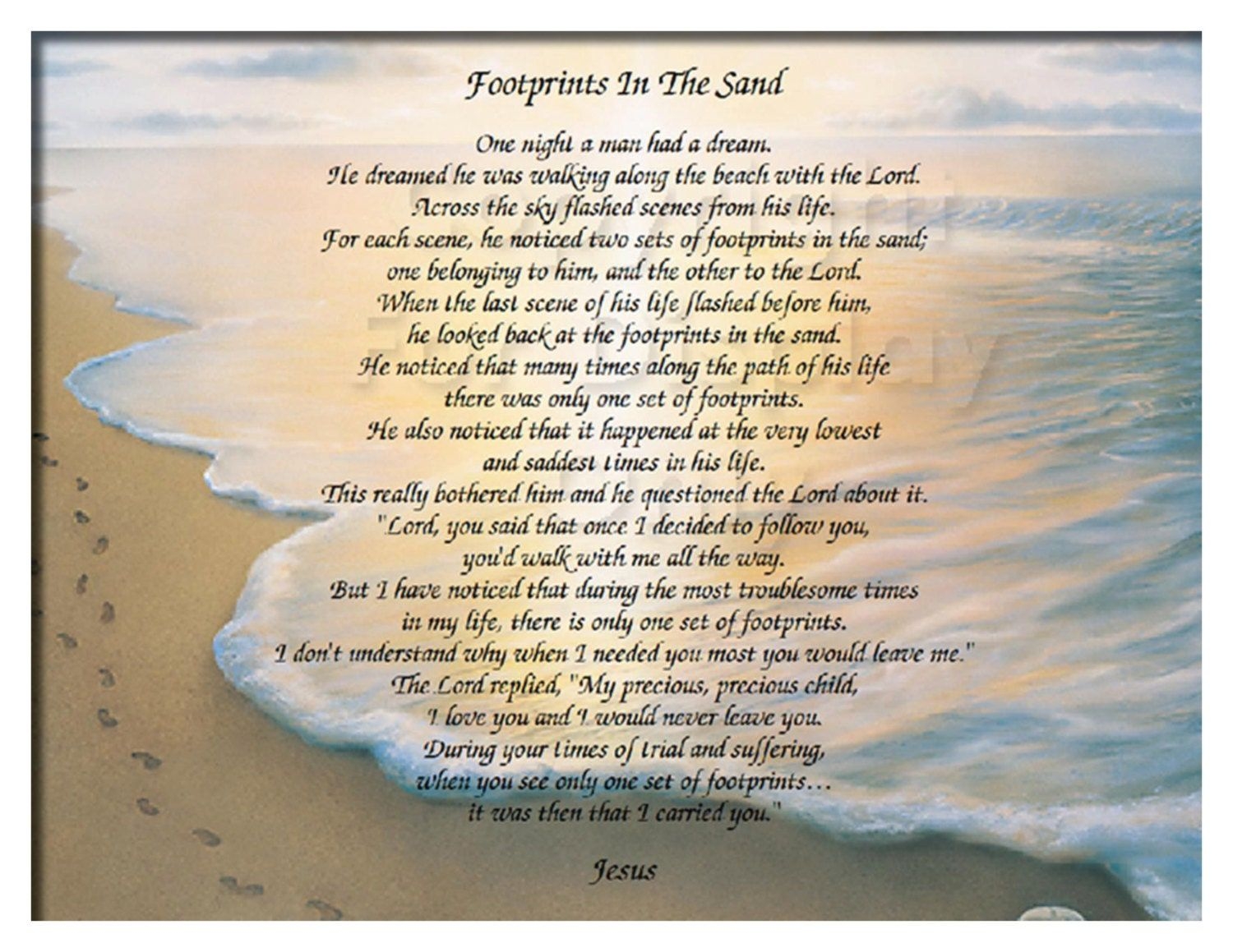 footprints in the sand printable