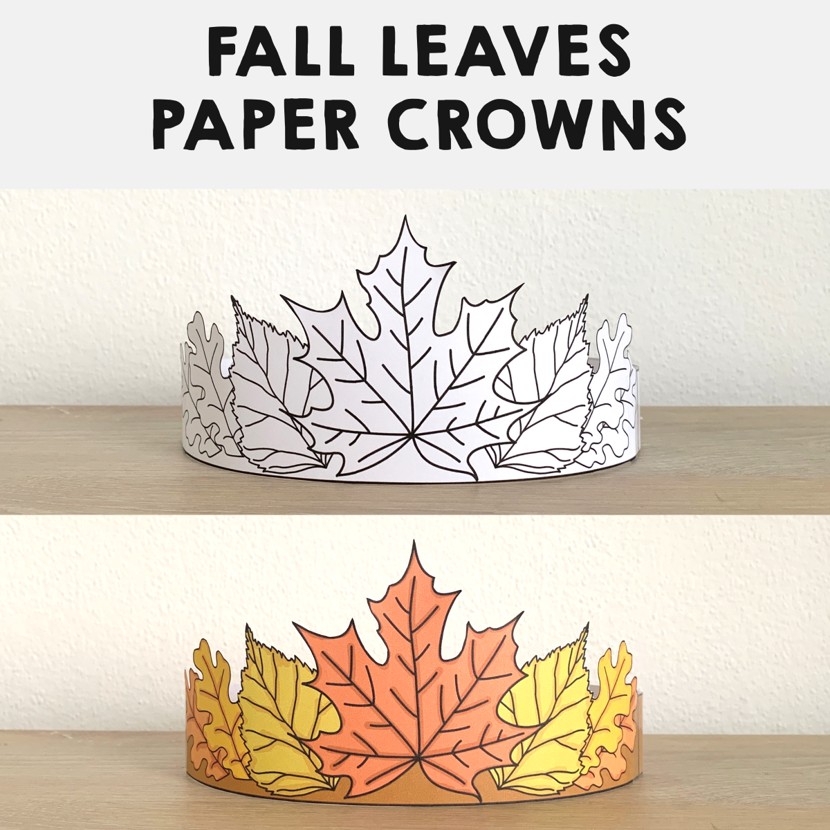 Autumn Fall Leaves Paper Crowns Printable Coloring Craft Activity Made By Teachers