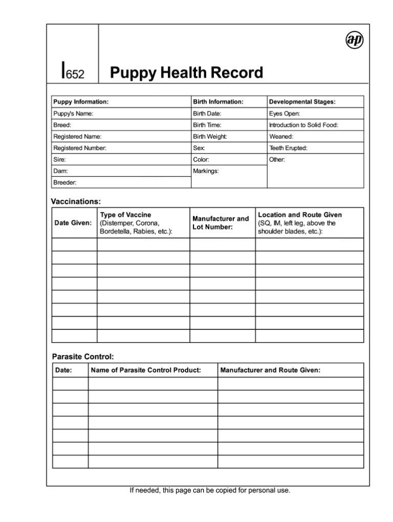 Dog Vaccination Record Printable Pdf Fill Online Printable Fillable Blank PdfFiller