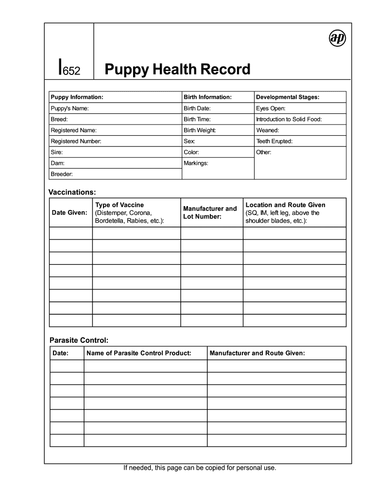 Dog Vaccination Record Printable Pdf Fill Online Printable Fillable Blank PdfFiller