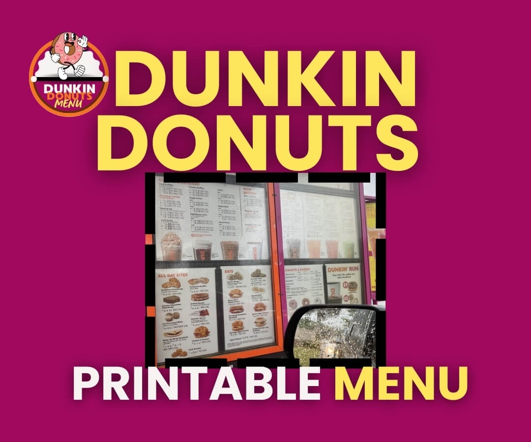 Dunkin Donuts Printable Menu Customize Plan Your Order Dunkin Donuts Printable Menu Customize Plan Your Order