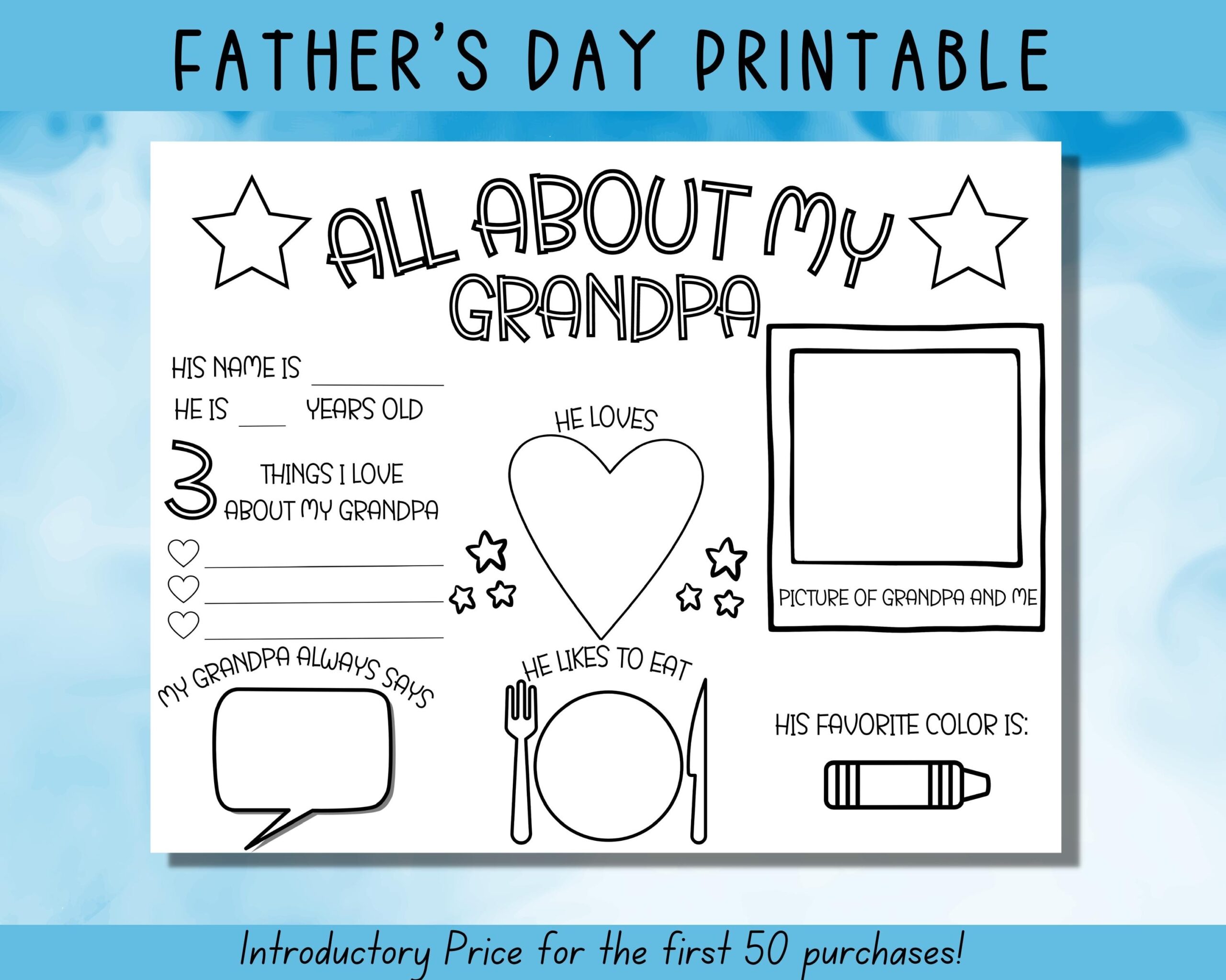 fathers day card printable