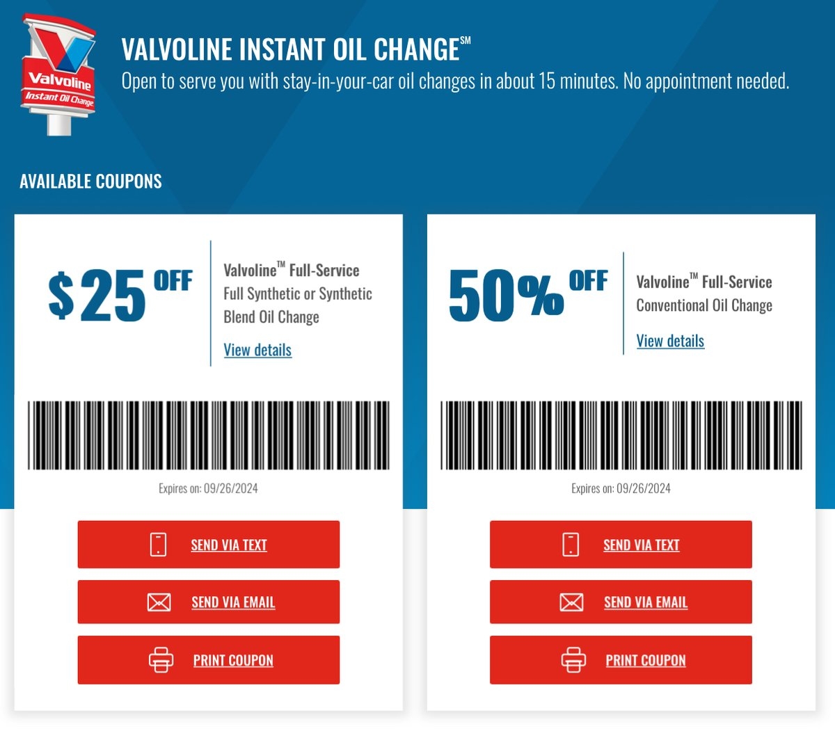 Lord Of Discounts Lightning Deals Promotions On X Instant Oil Change Coupons Available Via Valvoline 25 Off Valvoline Full Service Full Synthetic Or Synthetic Blend Oil Change 50 