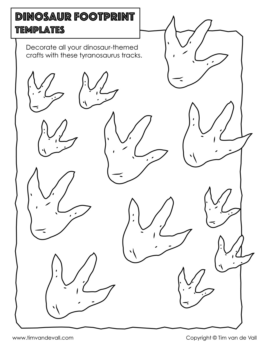 T rex footprint templates Tim s Printables