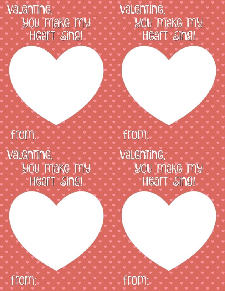 You Make My Heart Sing Valentine Card Printable Smashed Peas Carrots